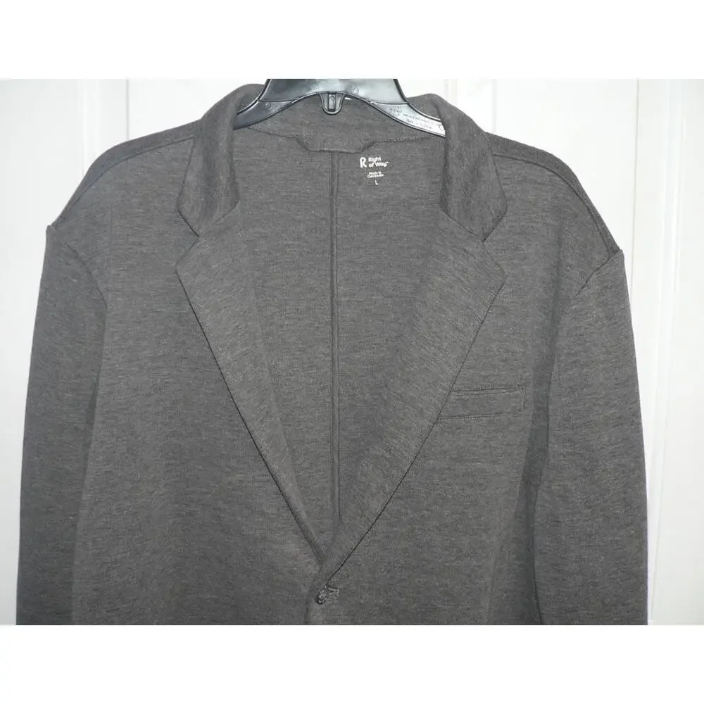 R.O.W Men's Polyester Blend Brody Two Button Blazer in Charcoal Grey Large $60‎